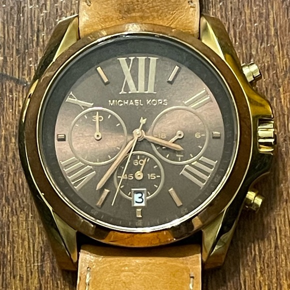 Michael Kors Women’s Gold and Brown “Bradshaw” Chronograph Watch - MK 5630 - Picture 1 of 3